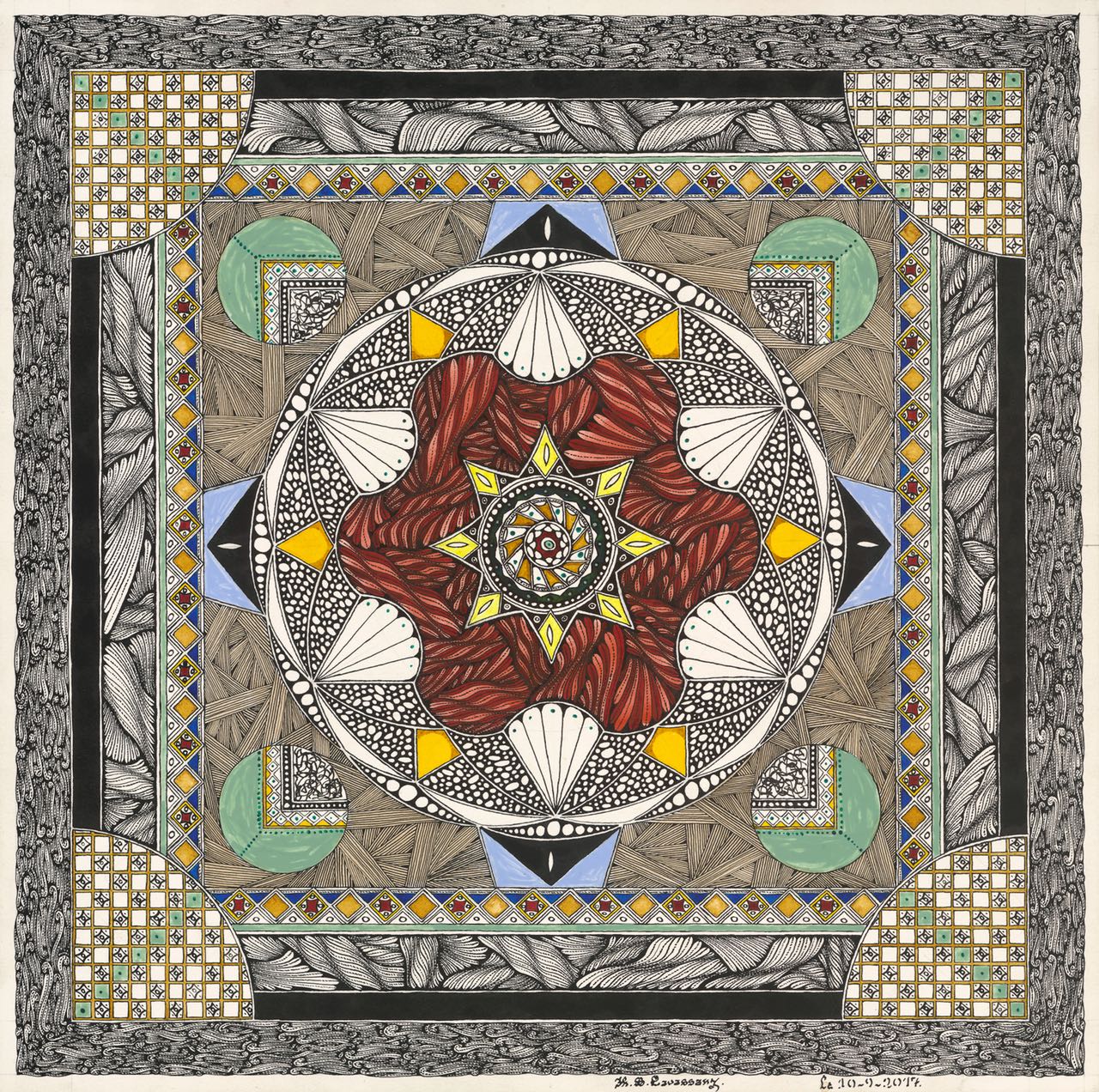 Untitled VIII, hand-drawn acrylic artwork by Hassan-Behrouz Lavassany